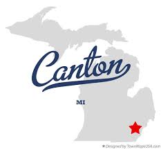 canton on map of Michigan